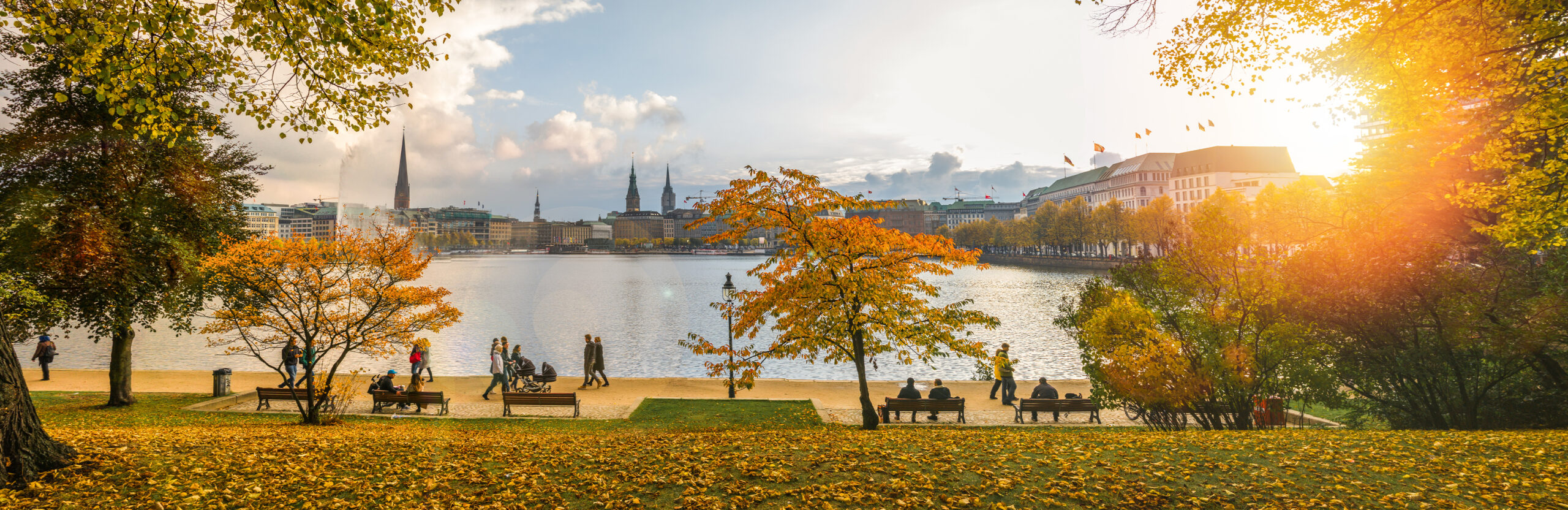 Alsterblick im Herbst.